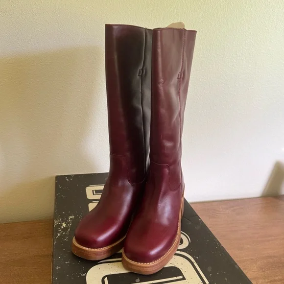 Dingo Women's Vagabond Tall Leather Boots - Merlot - Size 8.5 - Picture 2 of 5